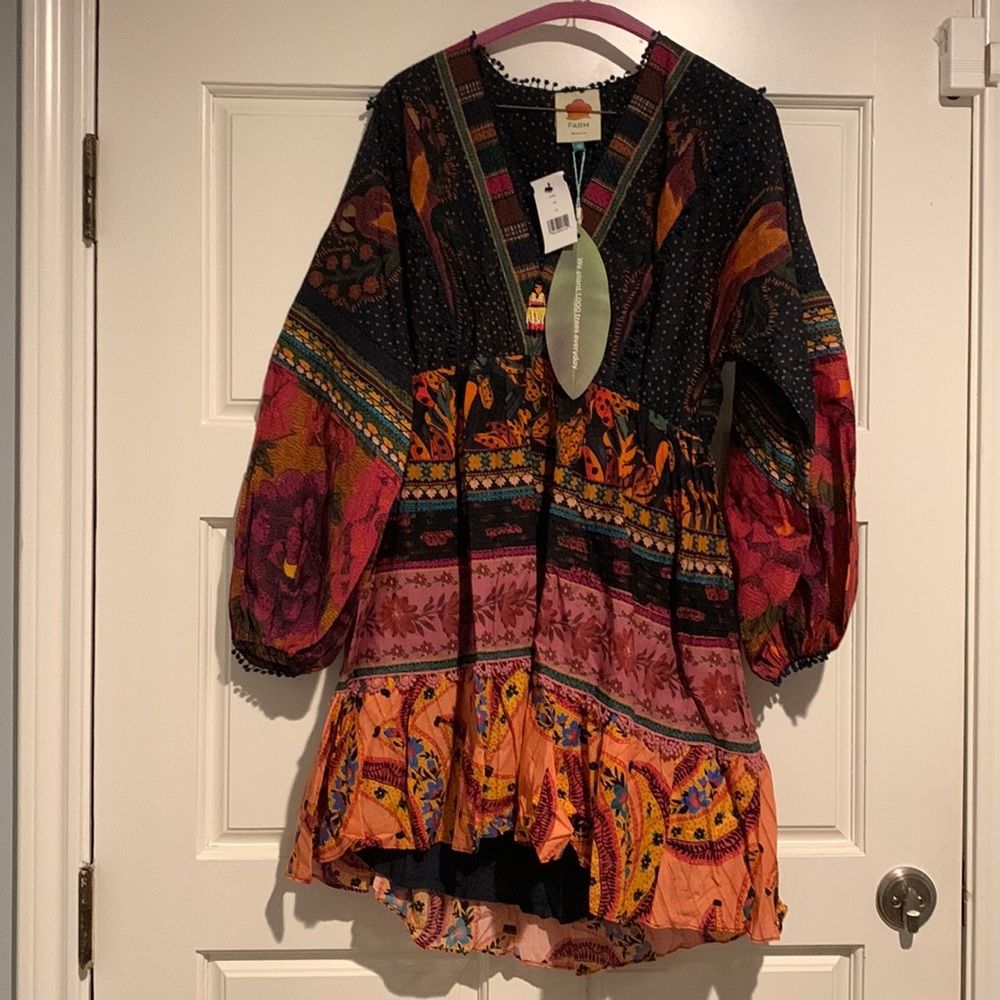 NWT Farm Rio Mixed Patchwork Mini Dress